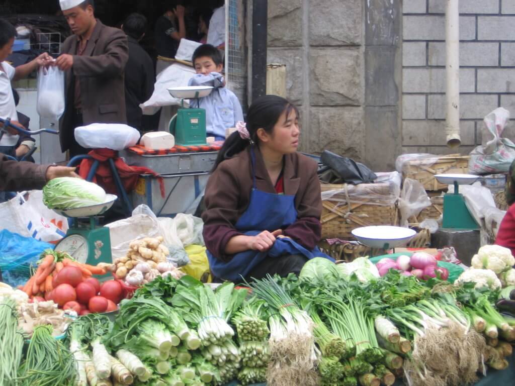 Mercado en Lhasa, Tíbet