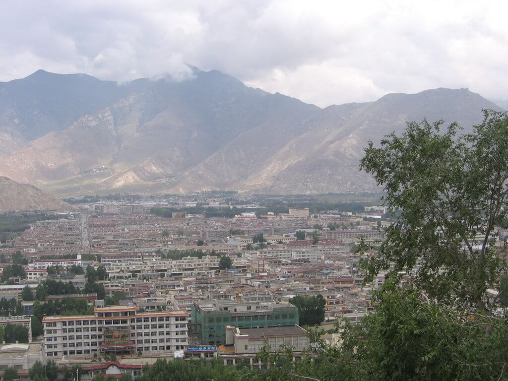 Vista de Lhasa desde el Palacio de Pothala