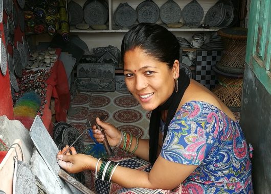 Trabajos artesanos en Swayambhunath